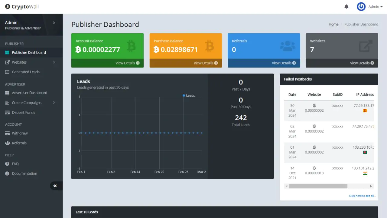 CryptoWall - Bitcoin Offerwall System