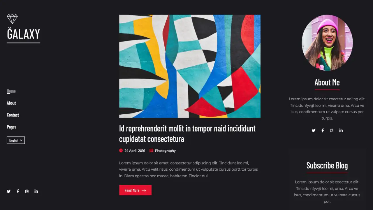 Galaxy - Responsive Photography Template