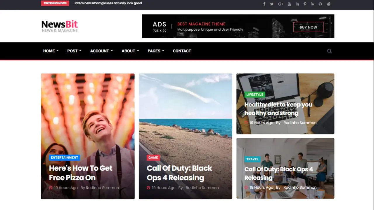 Newsbit - Bootstrap News/Magazine Template