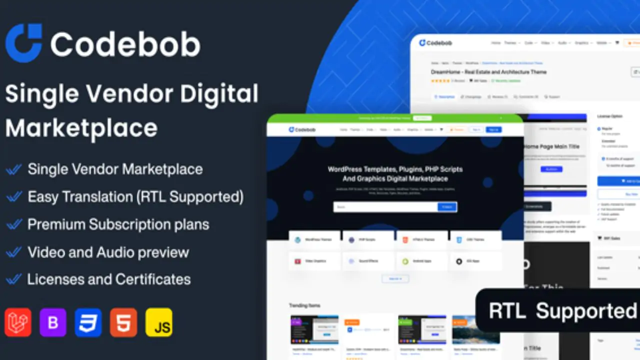 Codebob - Single-Vendor Digital Marketplace