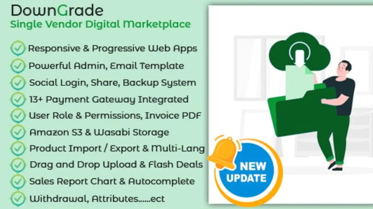 downGrade - Single Vendor Digital Marketplace With Subscription